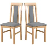 LeafDesign Eetkamerstoel, massief eikenhout, stoel, set van 2x Nilo 2, sonoma-kleur