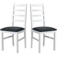 LeafDesign Eetkamerstoel, massief eikenhout, stoel, set van 2x Nilo 8, wit