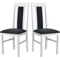 LeafDesign Eetkamerstoel, massief eikenhout, stoel, set van 2x Nilo 2, wit