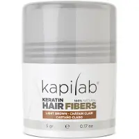 Kapilab Keratine Volumepoeder Lichtbruin - Geeft volume aan het haar - Verbergt haaruitval - 100% natuurlijk - 5 gram