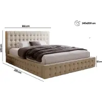 Laura Gestoffeerd Tweepersoonsbed 140x200 cm – Luxe Velours Bed met Opbergruimte en Houten Lattenbodem – Elegant Knopenontwerp – Comfortabel Slaapbed –