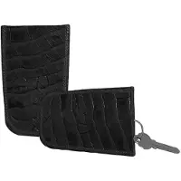 Boodz Leren Klok Sleuteletui Croco Bruin