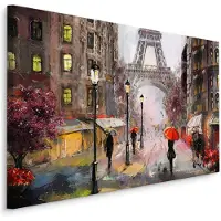 Karo-art Schilderij - Straten van Parijs , Wanddecoratie , Premium print