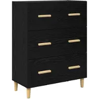 vidaXL Dressoir Zwart Eiken 69,5 x 34 x 90 cm Bewerkt hout