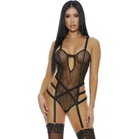 Forplay See You Peeking - Mesh Teddy black Large