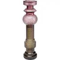 Kare Kandelaar Marvelous Duo, hoogte 49 cm, glas paars/grijs, alu / grijs / zink, Woon-/ Eetkamer, Glas, Design