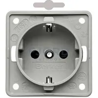 Hager Integro wandcontactdoos met randaarde schroefliftklemmen, grijs