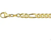 The Jewelry Collection For Men Ketting Figaro 5,0 mm - Zilver verguld