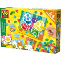 Ses 14062 Montessori Speelgoed Kleuren en materialen sorteren - 4 plakkaarten - Sensorisch speelgoed - Veertjes, Structuur foam, vilt en vingerlijm