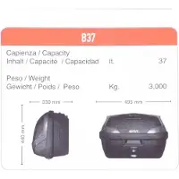 Givi Top case 37L Monolock pour moto scooter B37 NT Neuf