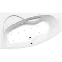 Polysan Mamba Whirlpoolbad links, 170x100x44cm, Active Hydro-Air, chroom