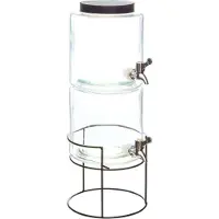 Atmosphera Drankdispenser - 2 lagen - 3,8 liter - glas - limonadetap - met standaard