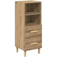 vidaXL Dressoir artisanaal eikenkleurig 34 x 34,5 x 90 cm Bewerkt hout