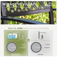 Laura Tuinmeubelset 6 Personen 152x89x73 cm Metalen Tuintafel met Parasolgat en 6 Stapelbare Stoelen – Weerbestendig & Modern Design –