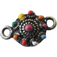 Zeeuws Meisje - zeeuws knoopje tussenstuk multi colour emaille