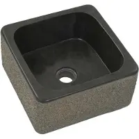 vidaXL Gootsteen 30x30x15 cm riviersteen zwart