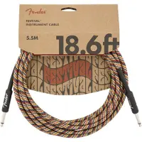 Fender 18.6' FESTIVAL INSTRUMENT CABLE PURE HEMP RAINBOW