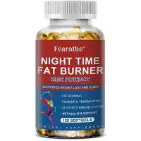 Fearathe Vetverbrander voor de nacht (120 capsules) Voedingssupplement, Gewicht, Vet, Metabolisme, Eetlustremmer, Slaap, Lichaamsgezondheid