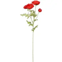 Mica Decorations Kunstbloem Klaproos Poppy - H62 cm - rood - kunststof - stelen kunstbloemen - boeket - roodn bloemetjes