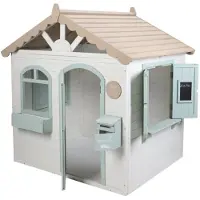 Little Dutch Houten Kindertuinhuis Groen/Wit
