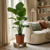 Green Boutiq - Kamerplant - Paradijsvogelplant - Strelitzia Nicolai - Groen - Weinig onderhoud - 1 Plant - Pot 19cm - Hoogte 80 - 90cm