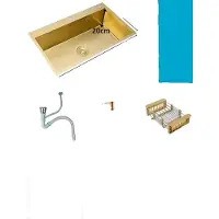 OEM Gouden keukenkraan, verkrijgbaar als opbouw- en onderbouwmodel, gemaakt van 304 roestvrij staal, afmetingen 68x45 cm