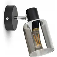 FKL DESIGN Home Deco Wandlamp, wandarmatuur, 1 lichtpunt, E27, bolvormig, zwart, lamp uit de serie N535 (W1)