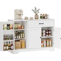HOMCOM Buffetkast-Spaanplaat, MDF-110L x 40B x 80H cm-Wit