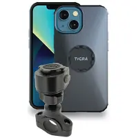 Tigra FitClic MountCase 2 Motorcycle Kit Telefoonhouder Motor Fietsstuur Bevestiging Apart hoesje Apple iPhone 13 Mini Blauw