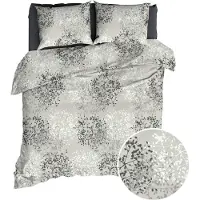 Satin d'or Dekbedovertrek Bellini Grijs Satijn-240 x 200 / 220 cm | Lits-Jumeaux