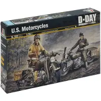 Italeri Modelbouwpakket Motoren - 322 U.S. Motorcycles D-Day Plastic - 1:35 - Modelbouw