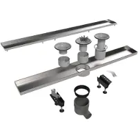Easy drain Easydrain Tegeldrain tegel afv.goot 9,8x120cm.m/sifon(tgl.roosterd.12mm Rvs
