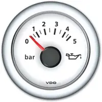 VDO View Line Dlrw 10-184ohm Double Scale Engine Oil Pressure Instrument 12-24v 0-10bar Zilver 52 mm