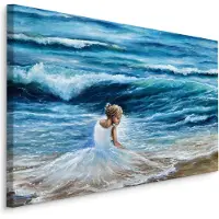 Karo-art Schilderij - Danseres bij Zee, 5 maten, Premium Print