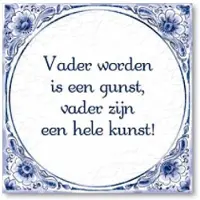 Paper Dreams Delftsblauw tegeltje "Vader worden"