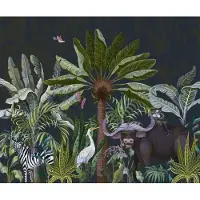 Karo-art 300cm X 210cm - Fotobehang - Dieren in de Jungle, premium print, inclusief behanglijm