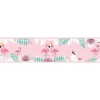 A.S. Création VERLIEFDE FLAMINGO BEHANGRAND | Zelfklevend - roze groen - Lovely Kids