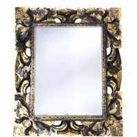 Home & Styling Wandspiegel Baroque - goud - mdf frame - brede lijst - 50 x 60 cm - Gang - Toilet - Kamer