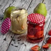 Kadax Wekpotten 540 ml, inmaakpot om in te zetten, inmaakpotten voor schroefdeksel, jampot, voorraadpot, conservenglas, ronde glazen (fruit/8 stuks)