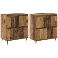 vidaXL Opbergkast 2 st Oudhout 60 x 35 x 70 cm