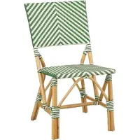 Mica Decorations Mandox Bistrostoel - L45,5 x B57 x H89 cm - Rotan - Donkergroen, Wit