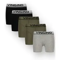 Vingino boxershort - grijs/groen/zwart (set van 5) Jongens Stretchkatoen - maat 134/140