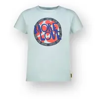 Vingino T-shirt lichtblauw Meisjes Stretchkatoen Ronde hals Printopdruk - maat 152