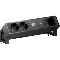 Bachmann DESK2 2xCEE7/3 1xUSB C/C 65W, 1xCM L=0,2m RAL9005