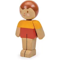 Tender Leaf Toys poppenhuis popje jongen - Caramel familie houten speelgoed.