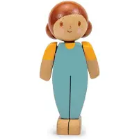 Tender Leaf Toys poppen familie - Caramel moeder popje houten speelgoed.