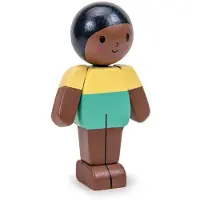 Tender Leaf Toys poppenhuis popje mokka moeder - houten speelgoed pop.