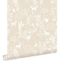 ESTAhome behang bos met bosdieren beige - 53 cm x 10.05 m - 139522