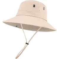 VHV - Hoed - Zonnehoed - Vissershoedje - Bucket hat - Zonnehoed dames - Oversized vissershoed - Met brede rand - Voor mannen en vrouwen - Grote waterdichte safarihoed - Beige
