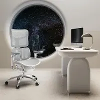 Nicole Ergonomische Bureaustoel 76x75x125 cm – Luxe Gaming & Office Chair met 6D Armleuningen, Dynamische Lendensteun, Kantelfunctie & Schokabsorptie – Wit Mesh Design